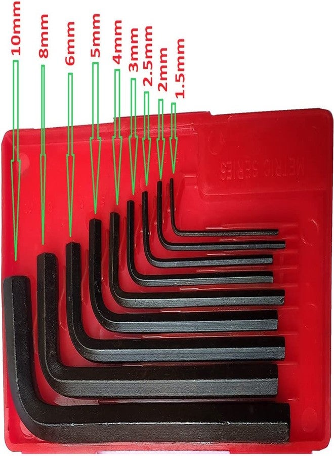 Inditrust مجموعة مفاتيح ألين سداسية شديدة التحمل من إنديترست، مكونة من 9 قطع. - Image 2